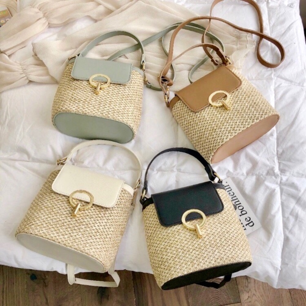 Just In! 🆕 VERONA Straw Weave Bucket Bag - Picture 4 of 8